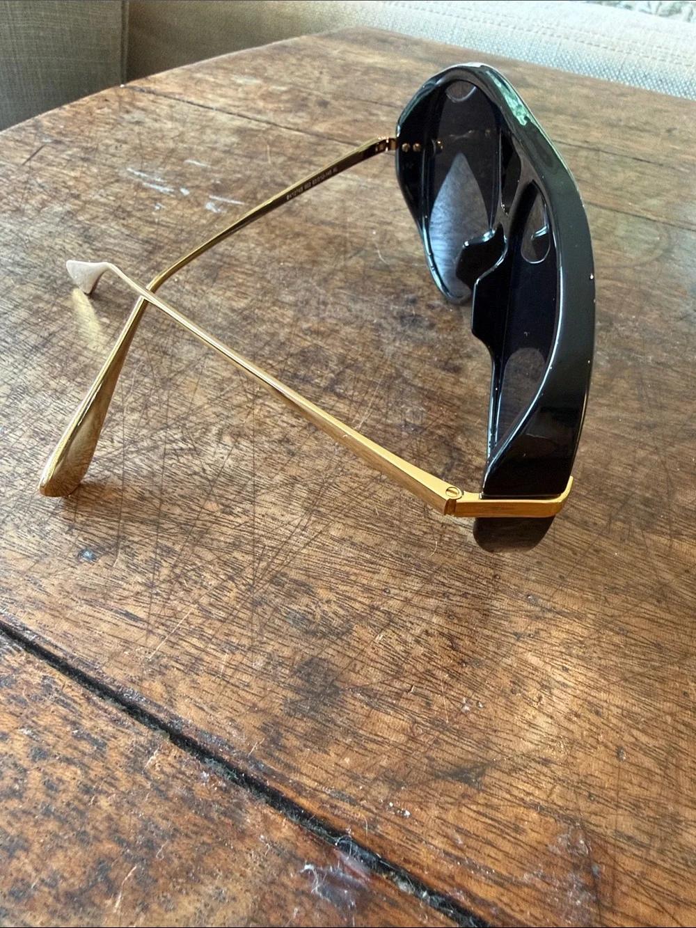 Bottega Veneta black and gold aviators BV1274S 002 63